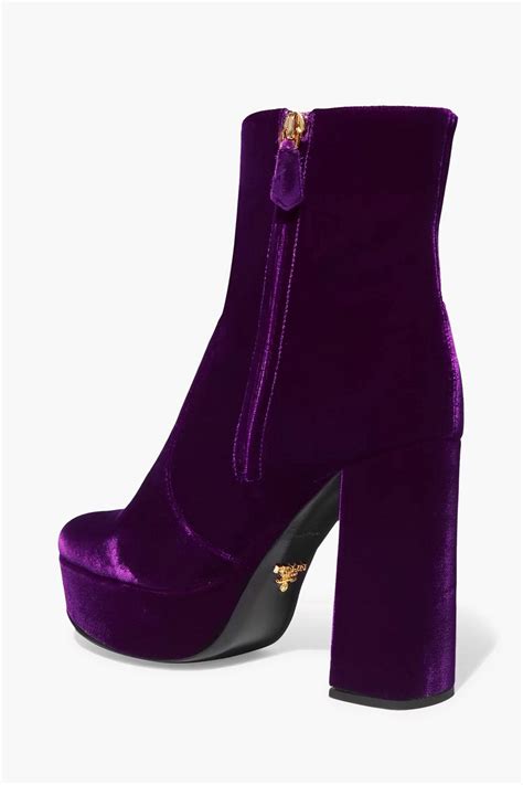 prada velvet plateau ankle boots|Women's Ankle Boots And Boots .